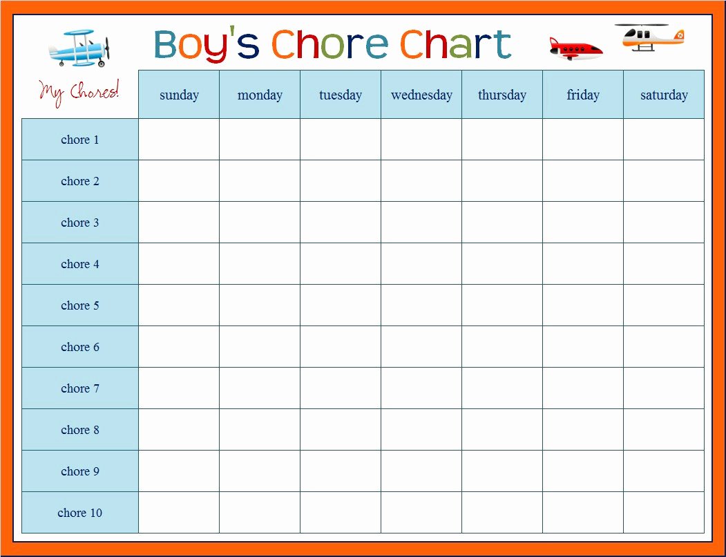 Chore Calendar for Family Best Of Customized Children S Chore Chart
