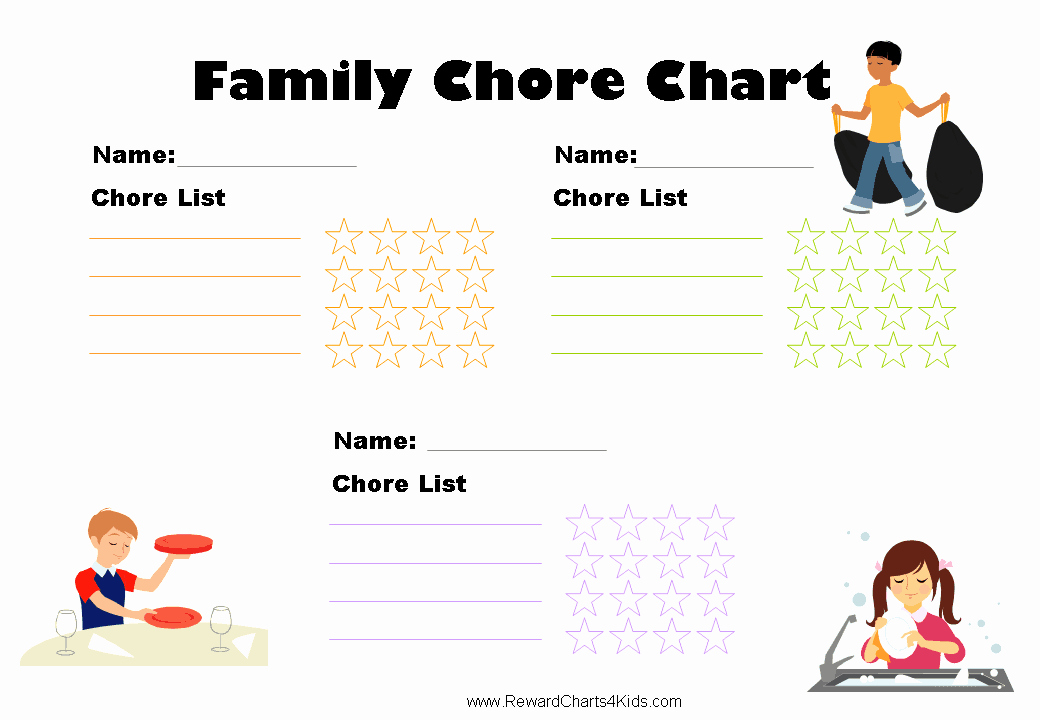 Chore Calendar for Family Lovely Free Family Chore Chart