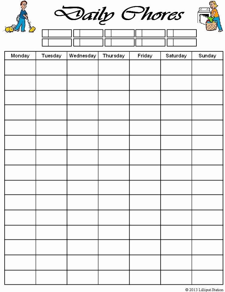 Chore Calendar for Family Lovely Lilliput Station Chore Charts for Families Free