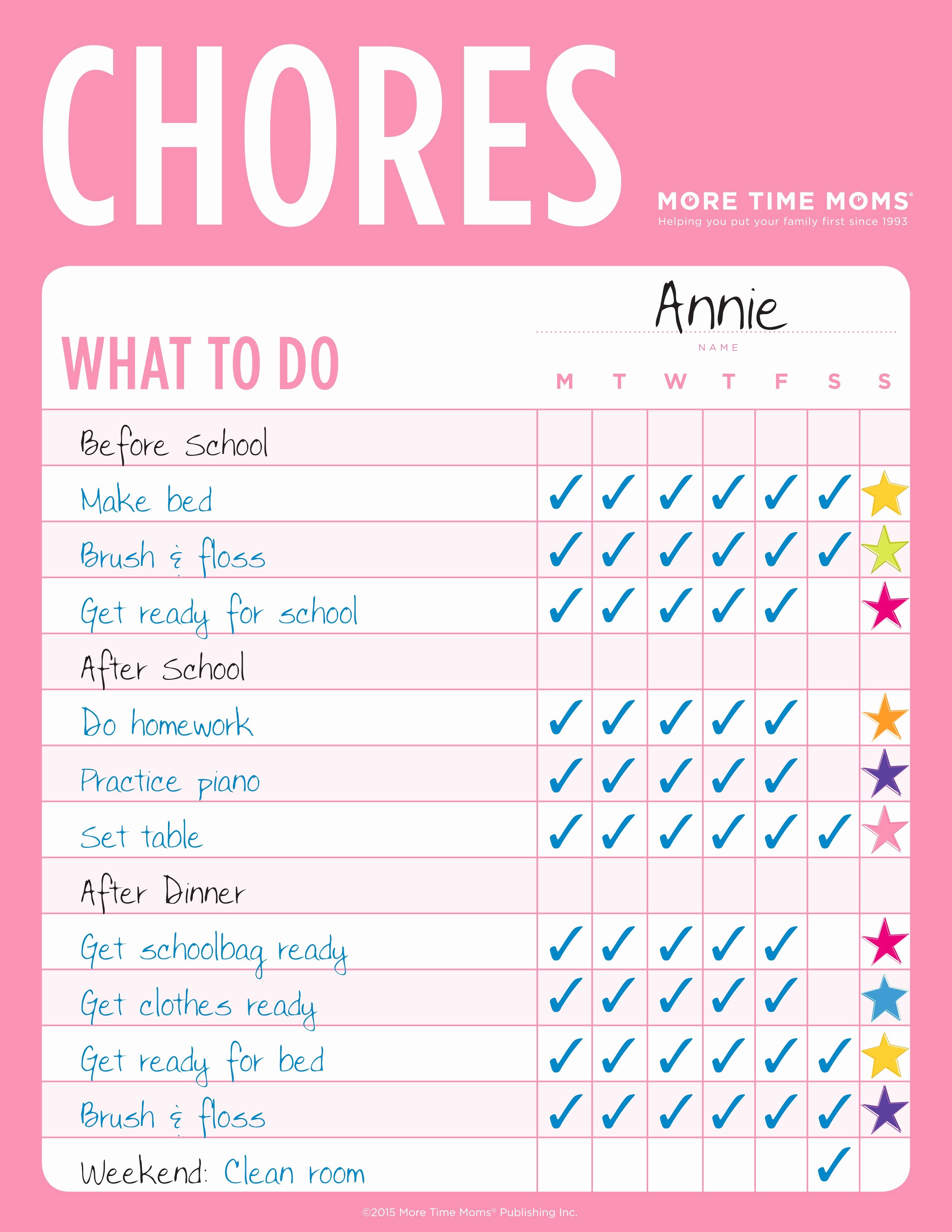 Chore Calendar for Family Luxury Chore Charts