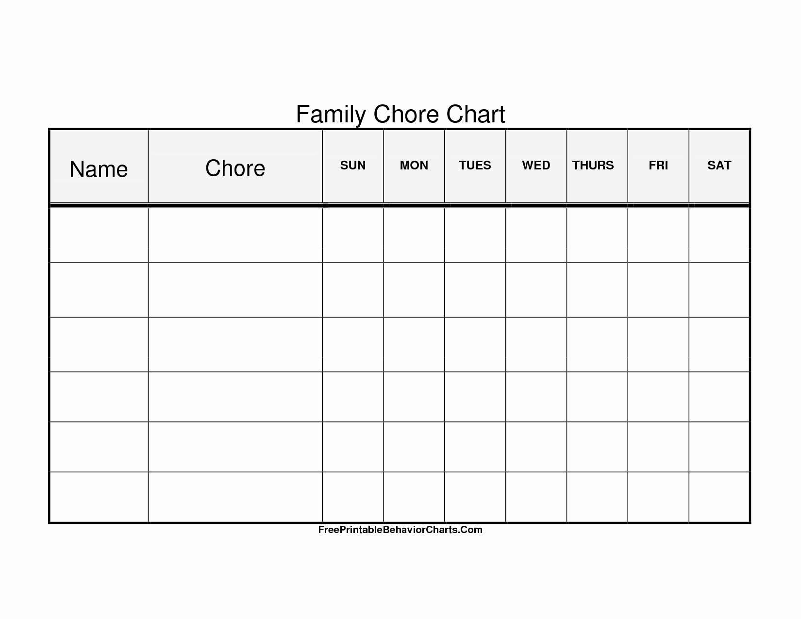 Chore Calendar for Family New Chore Family Job Chart