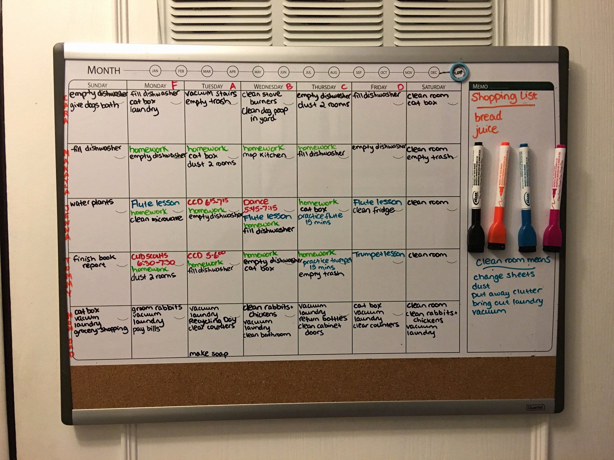 Chore Calendar for Family New Get Your Family organized Whiteboard Family Chore Chart