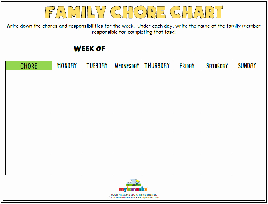 Chore Chart for Family Best Of Family Chore Chart