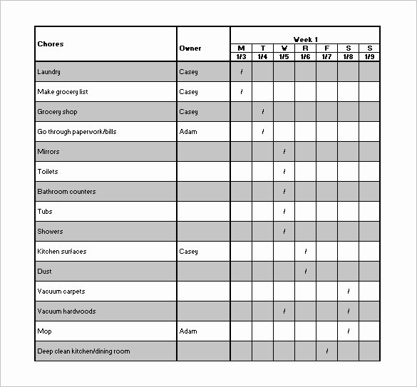 Chore Chart for Family Unique Family Chore Chart Template – 13 Free Sample Example