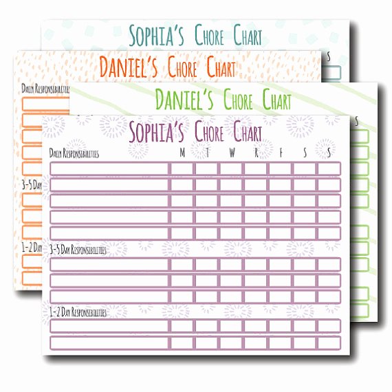 Chore Chart for Multiple Kids Inspirational Chore Chart Reward Chart Editable Pdf Printable Instant