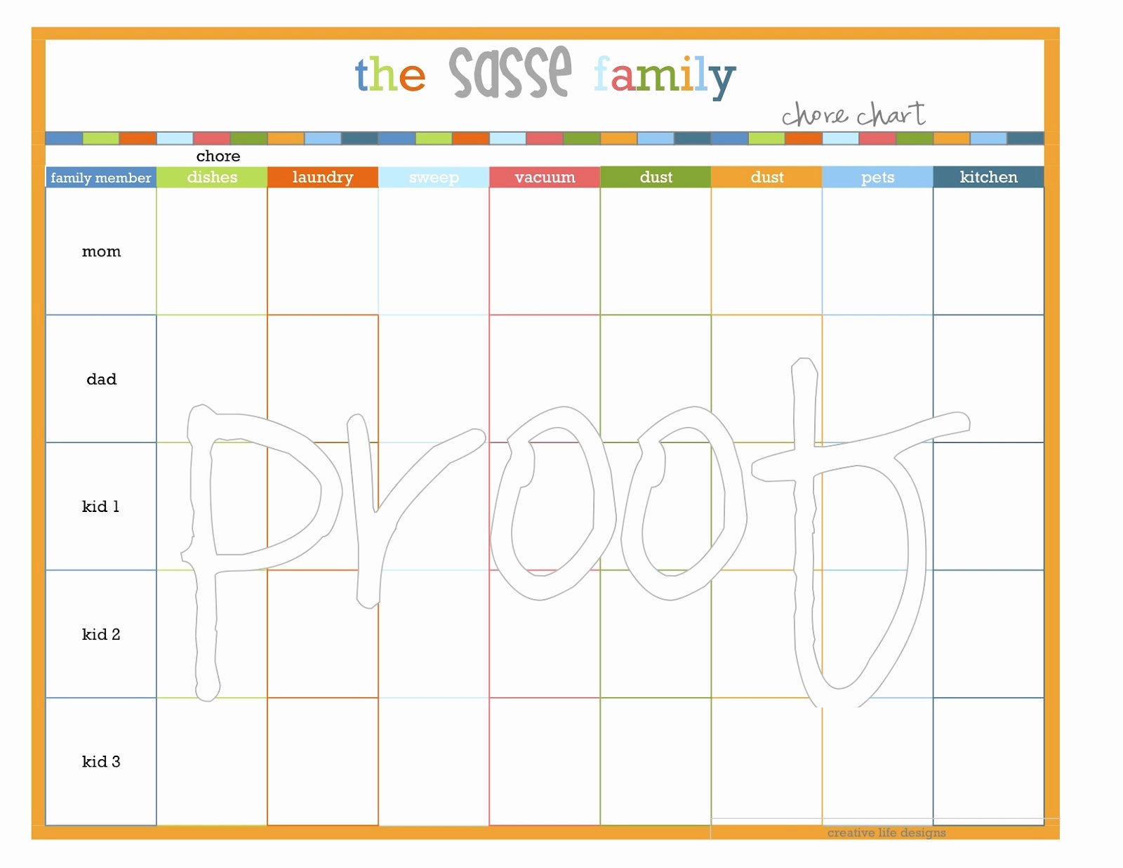 Chore Charts for Family Awesome Creative Life Designs Etsy Store Reorganization