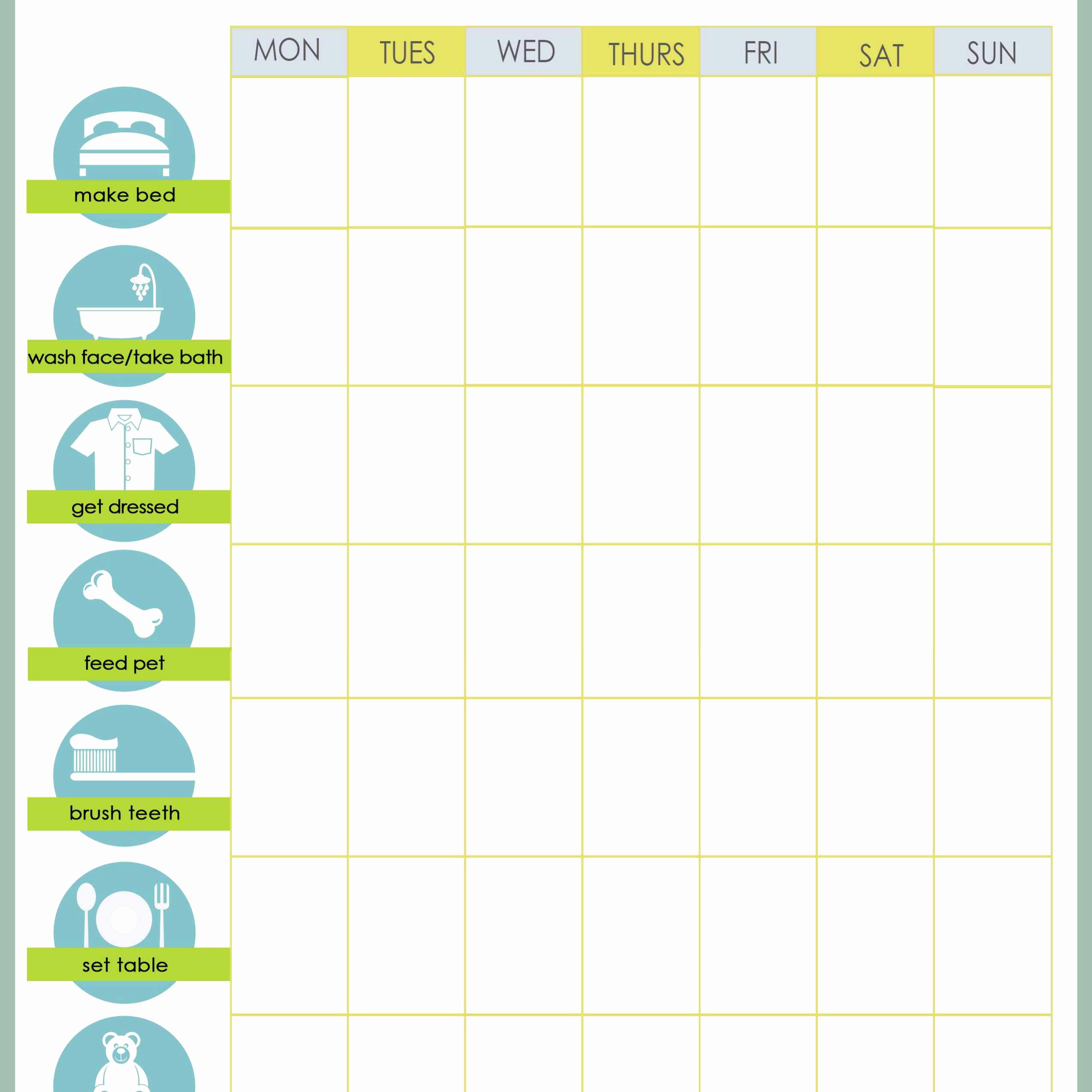 Chore Charts for Family Luxury Free Printable Weekly Chore Charts