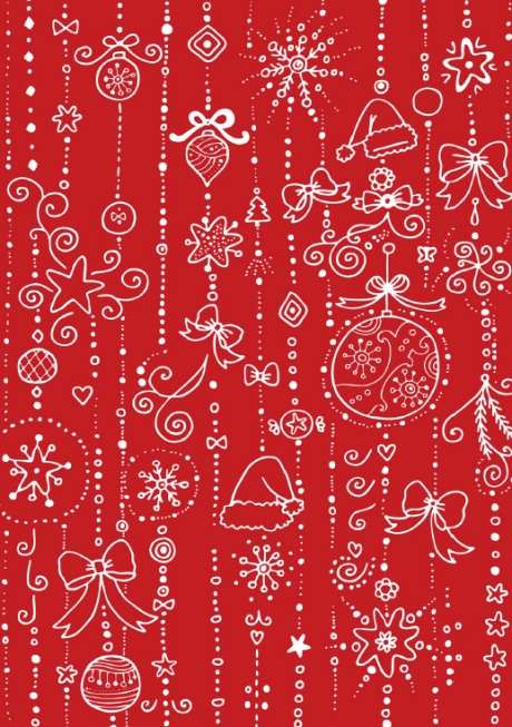 Christmas Paper to Print Elegant Christmas Scrapbook Paper White On Red Doodle