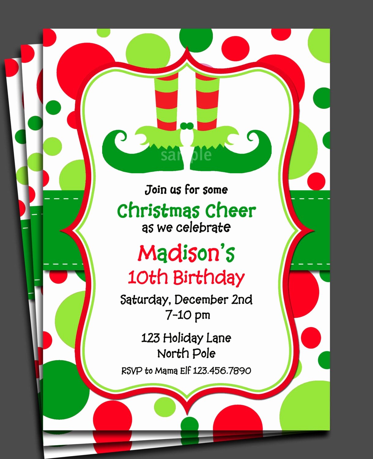 Christmas Party Invitation Template Free New Christmas Elf Invitation Printable or Printed with Free