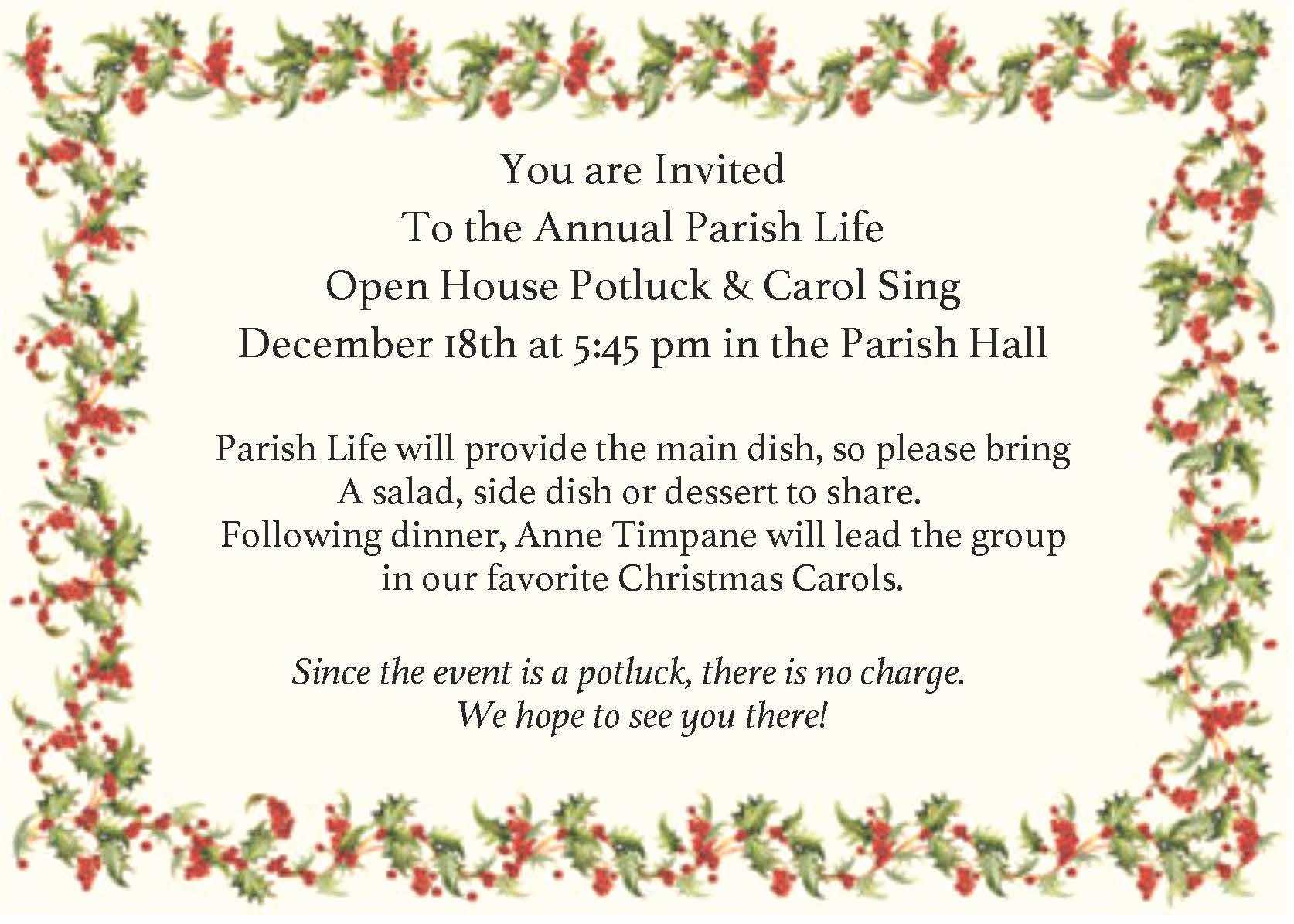 30 Christmas Potluck Invitation Wording Example Document Template