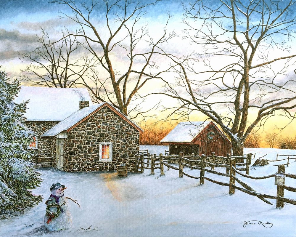 Christmas Scenes to Paint Unique Winter Painting Snowman Painting Christmas Painting Snow