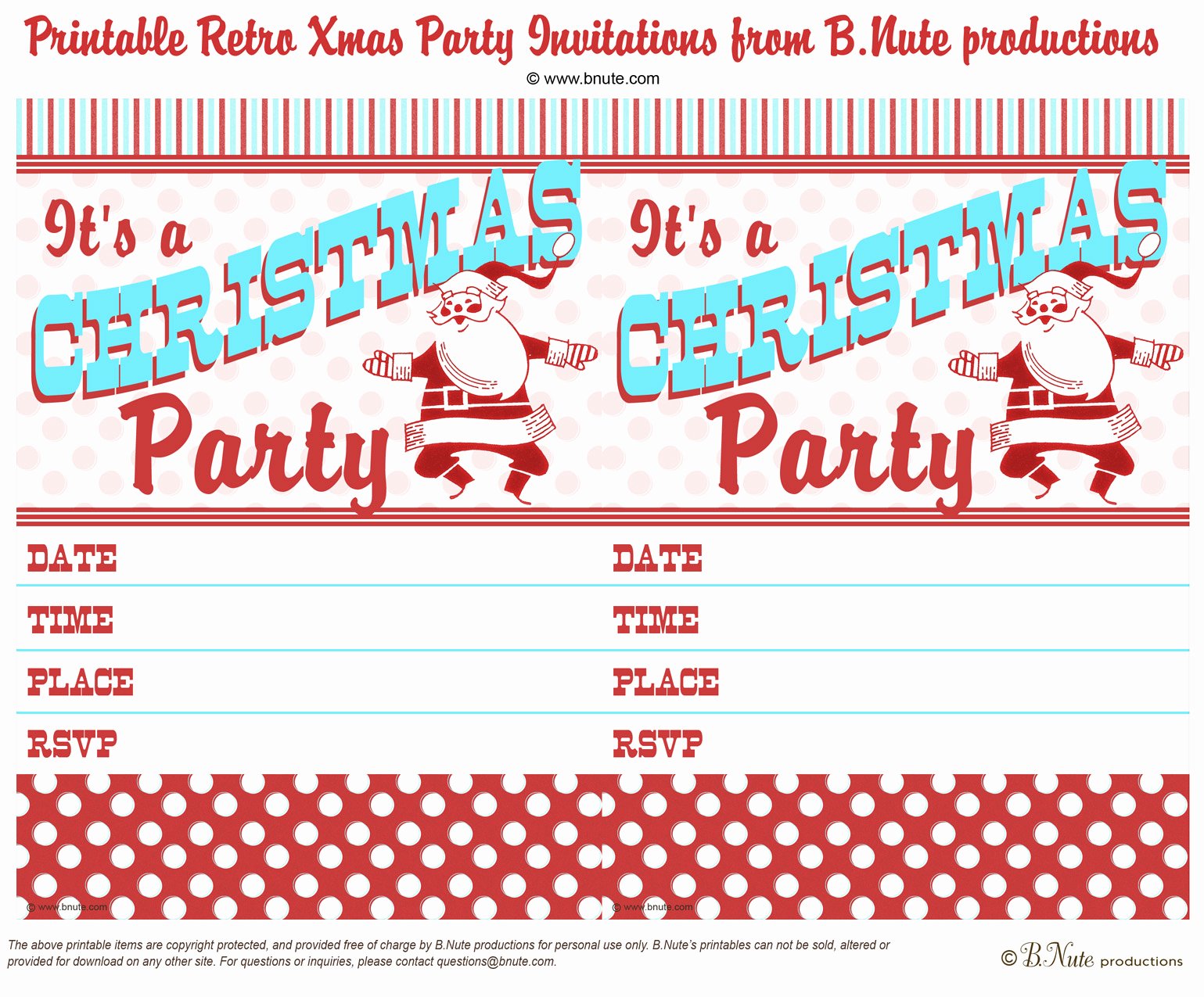 Christmas Templates to Print Best Of Bnute Productions Free Printable Retro Christmas Party