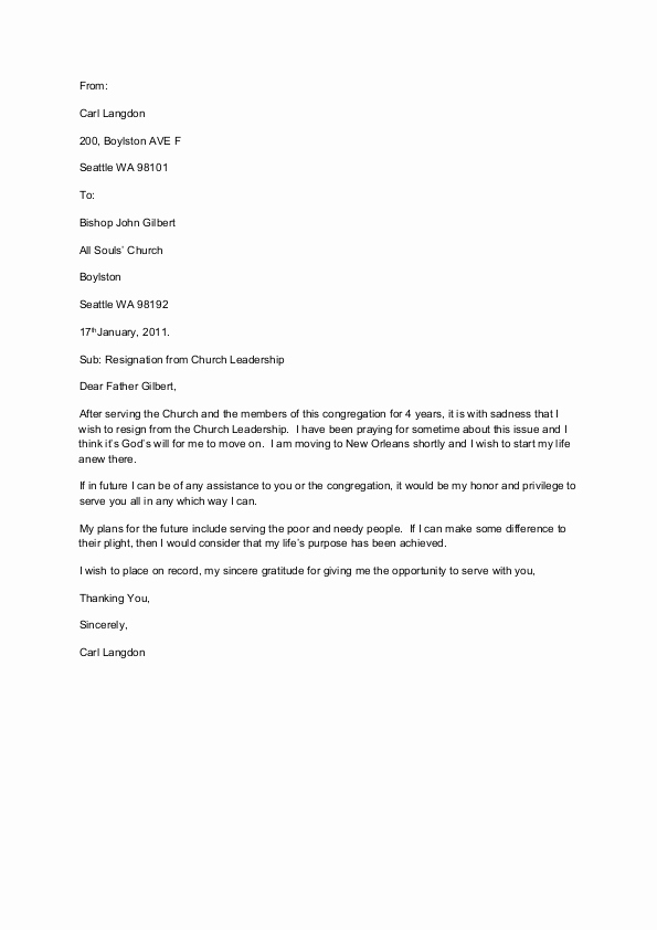 Church Resignation Letter for Pastors Beautiful 29 Of Church Resignation Letter Template