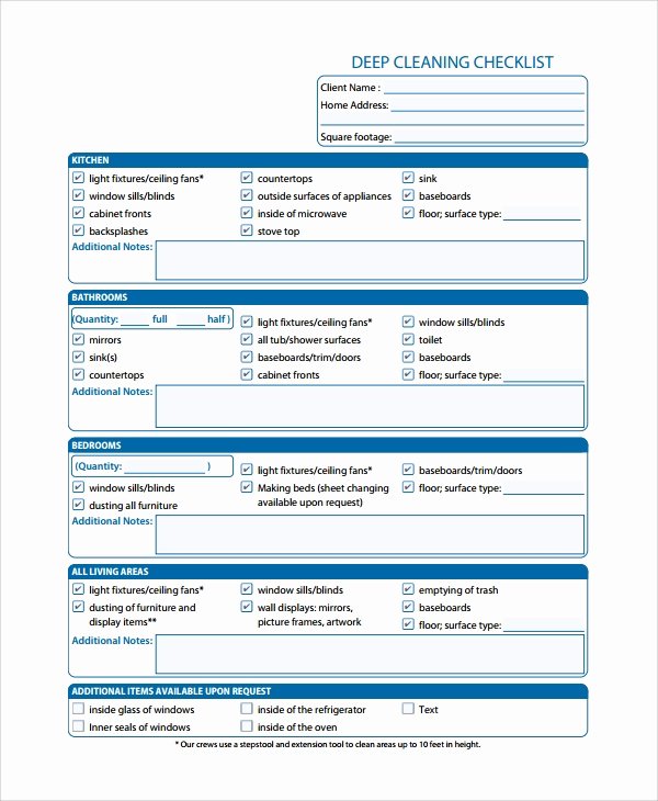 Cleaning Checklist Template Word Best Of Sample Cleaning Checklist 16 Documents In Word Pdf
