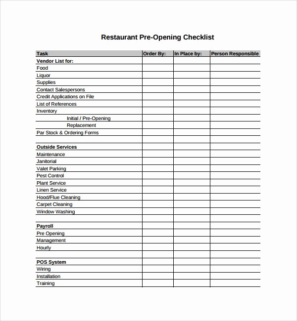 Cleaning Checklist Template Word Best Of Sample Restaurant Checklist Template 25 Free Documents