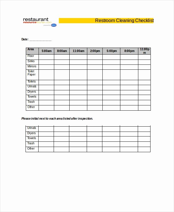 Cleaning Checklist Template Word Inspirational Cleaning Checklist 31 Word Pdf Psd Documents Download