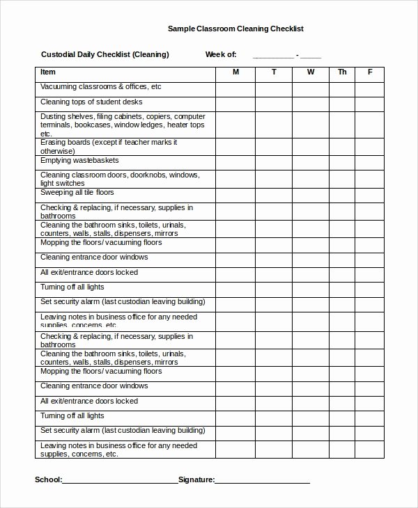 Cleaning Checklist Template Word Inspirational Sample Daily Checklist 16 Documents In Word Pdf