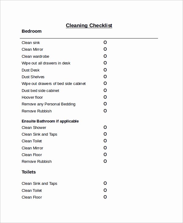 Cleaning Checklist Template Word New Checklist Sample In Word 10 Examples In Word