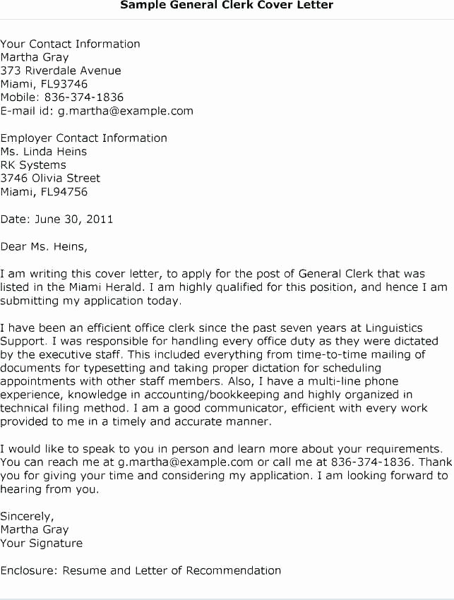 Clerical Cover Letter Examples Awesome 12 13 Cover Letter for Clerical Work