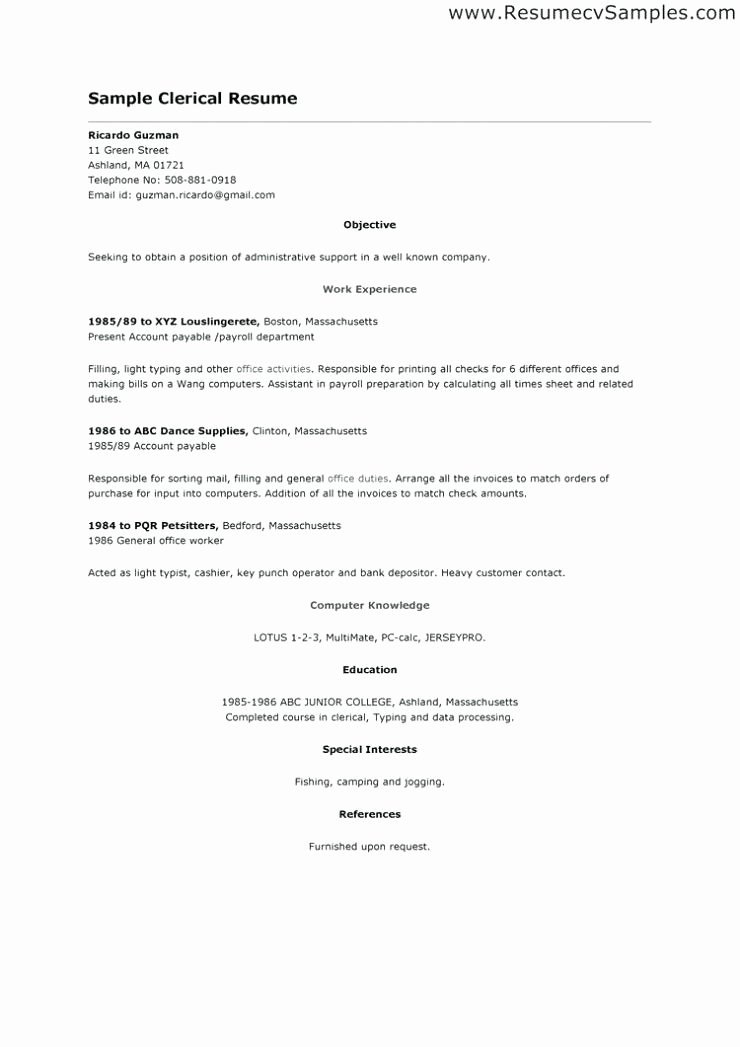 Clerical Cover Letter Examples Best Of 12 13 Cover Letter for Clerical Work