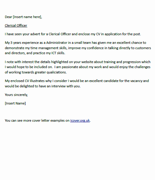 Clerical Cover Letter Examples Lovely Cover Letter for A Clerical Ficer Icover