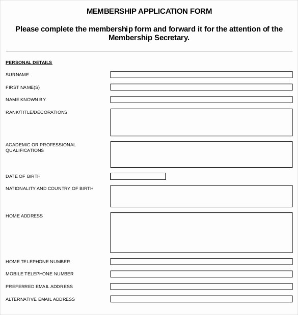 Club Membership Application Template Best Of 15 Sample Club Application Templates Pdf Doc