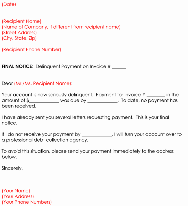 Collection Letters to Customers Awesome Collection Letter Templates 8 Sample Letters for Debt