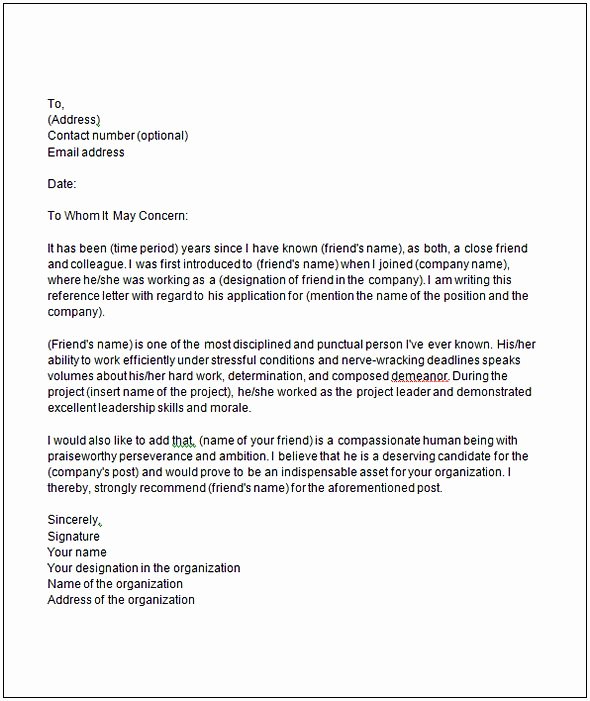 College Recommendation Letter format Beautiful College Re Mendation Letter Template