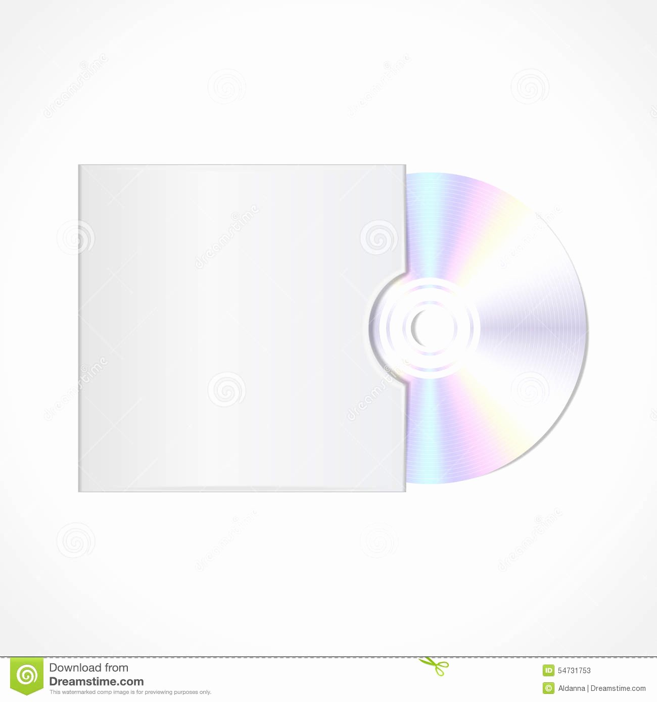 Compact Disc Template Fresh Vector Realistic Blank Pact Disc Stock Vector