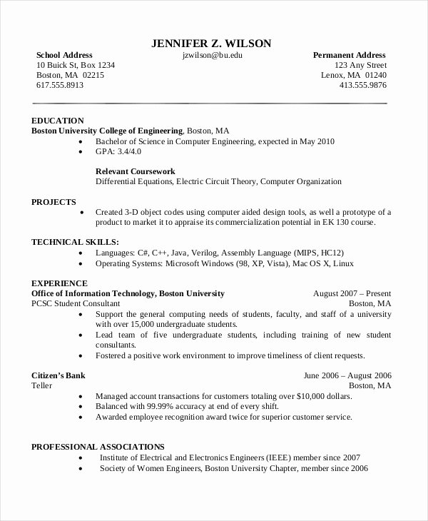 Computer Science Resume format Beautiful 11 Puter Science Resume Templates Pdf Doc