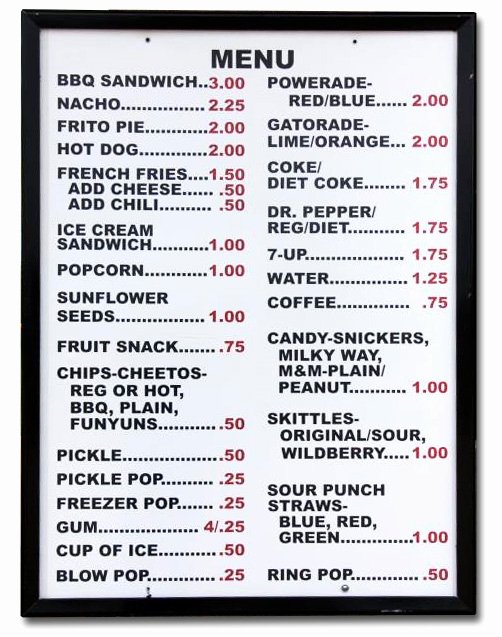 Concession Stand Price List Template Elegant Pin Concession Stand Menu On Pinterest