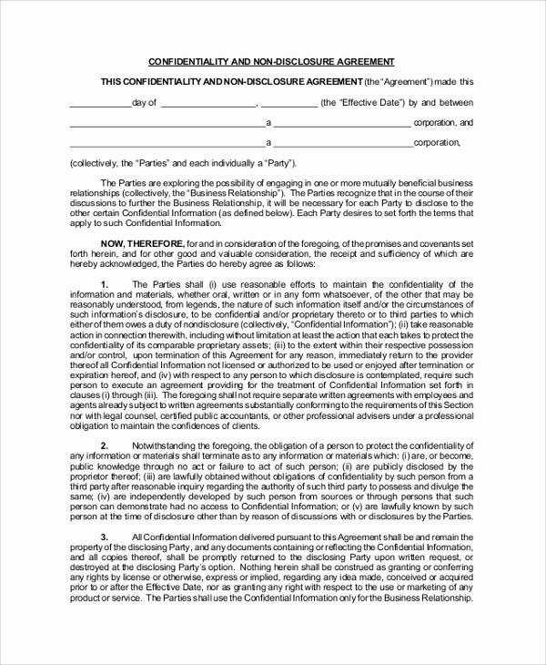 Confidentiality Clause for Documents Unique 8 Sample Confidential Disclosure Agreements Word Pdf