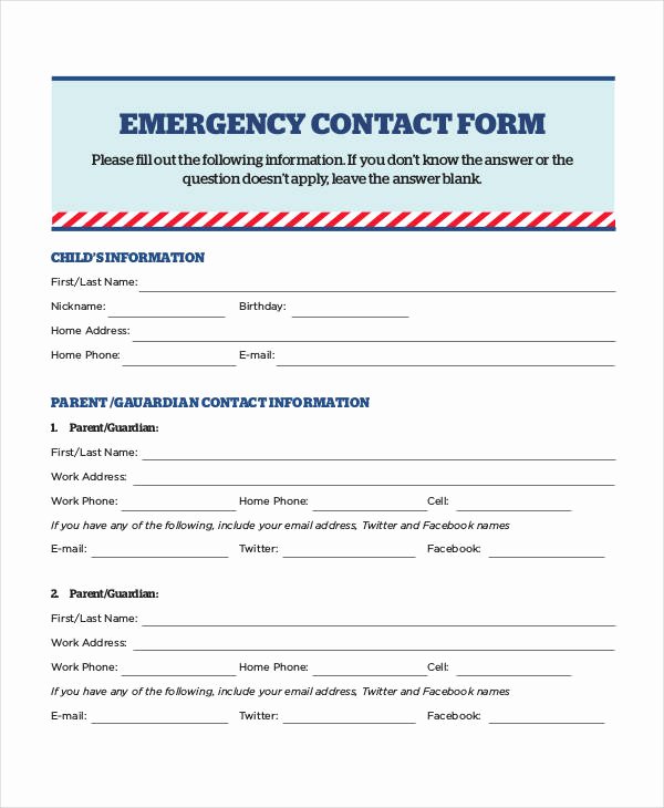 Contact Information form Template New form Templates 9 Free Excel Pdf Documents Download