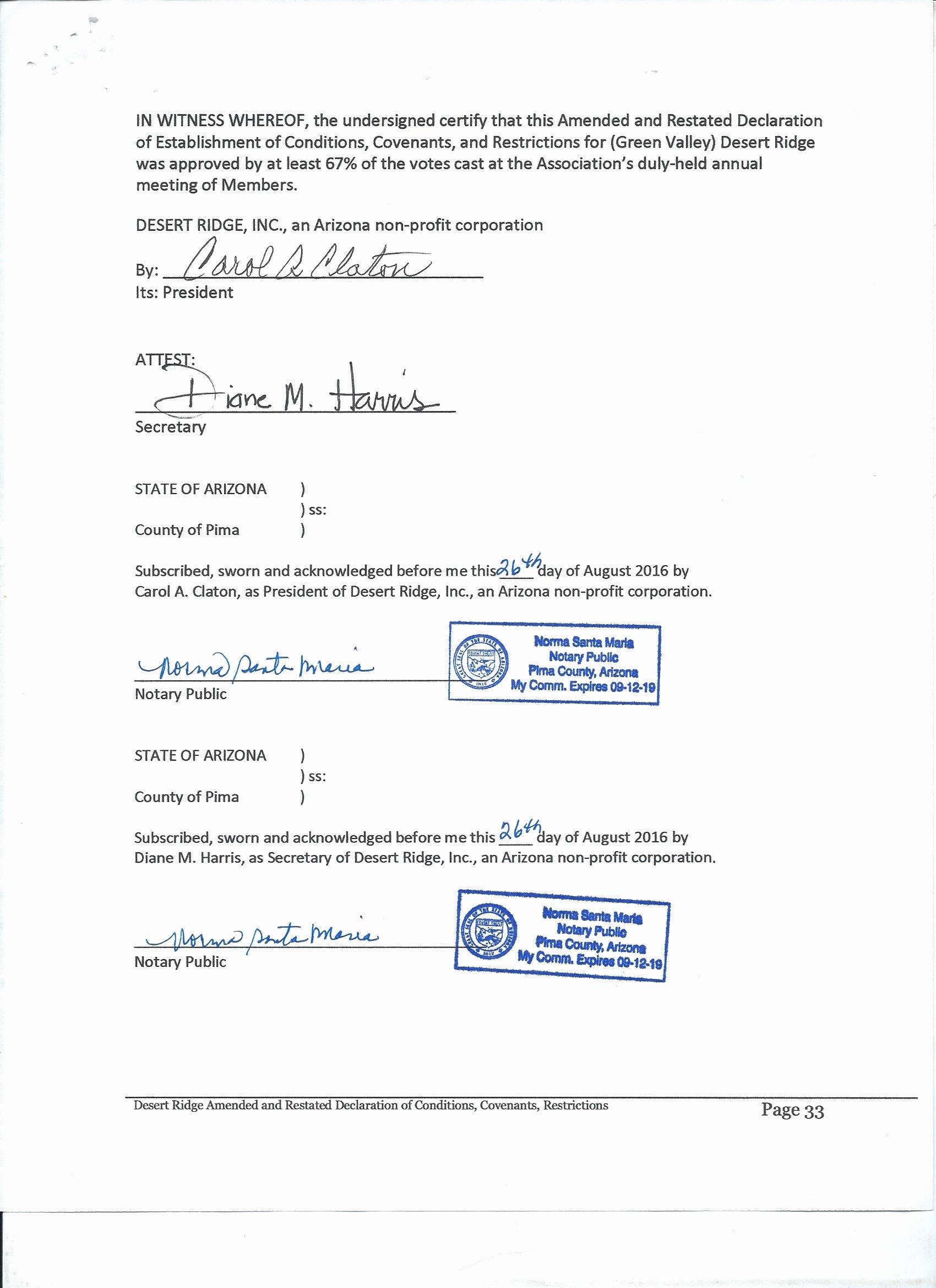 Contract Signature Page Example Beautiful Cc&amp;rs Rules bylaws Legal Agreements Desert Ridge Hoa