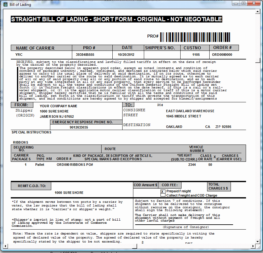 Conway Bill Of Lading Fresh Freight Multi Carrier Shipping software Rate Shop and