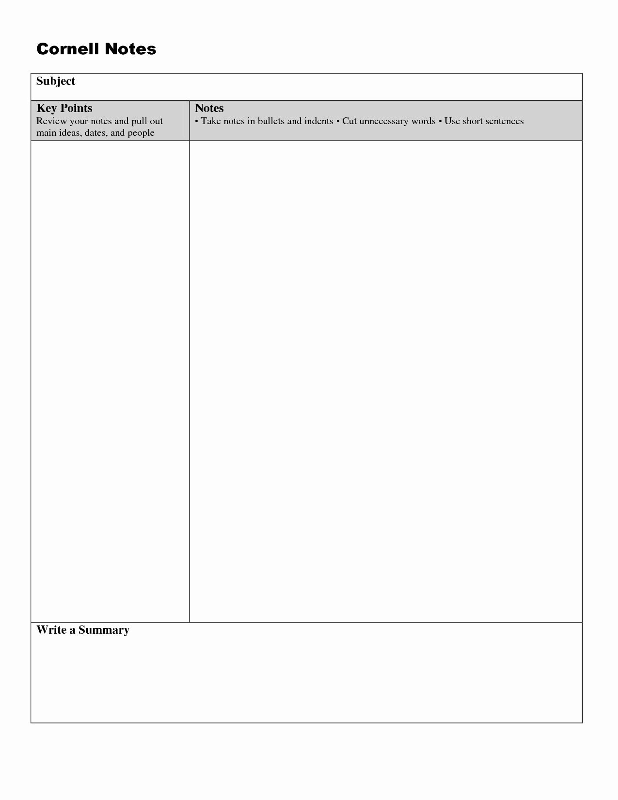 Cornell Note Template Word Best Of Cornell Notes Template Doc Cornell Notes Template Doc