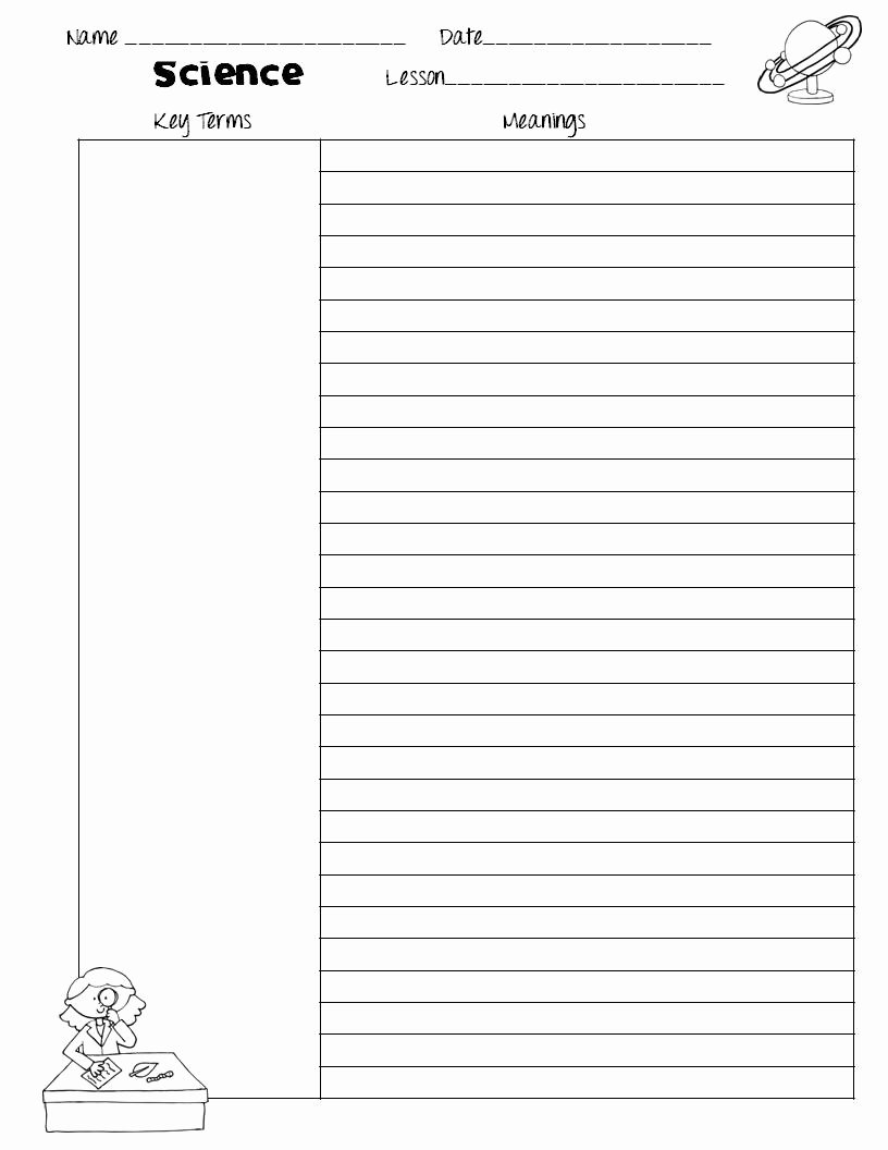 Cornell Note Template Word Elegant the Idea Backpack Cornell Notes Templates for Science