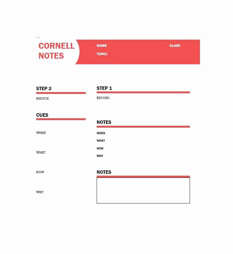 Cornell Note Template Word Fresh 36 Cornell Notes Templates &amp; Examples [word Pdf