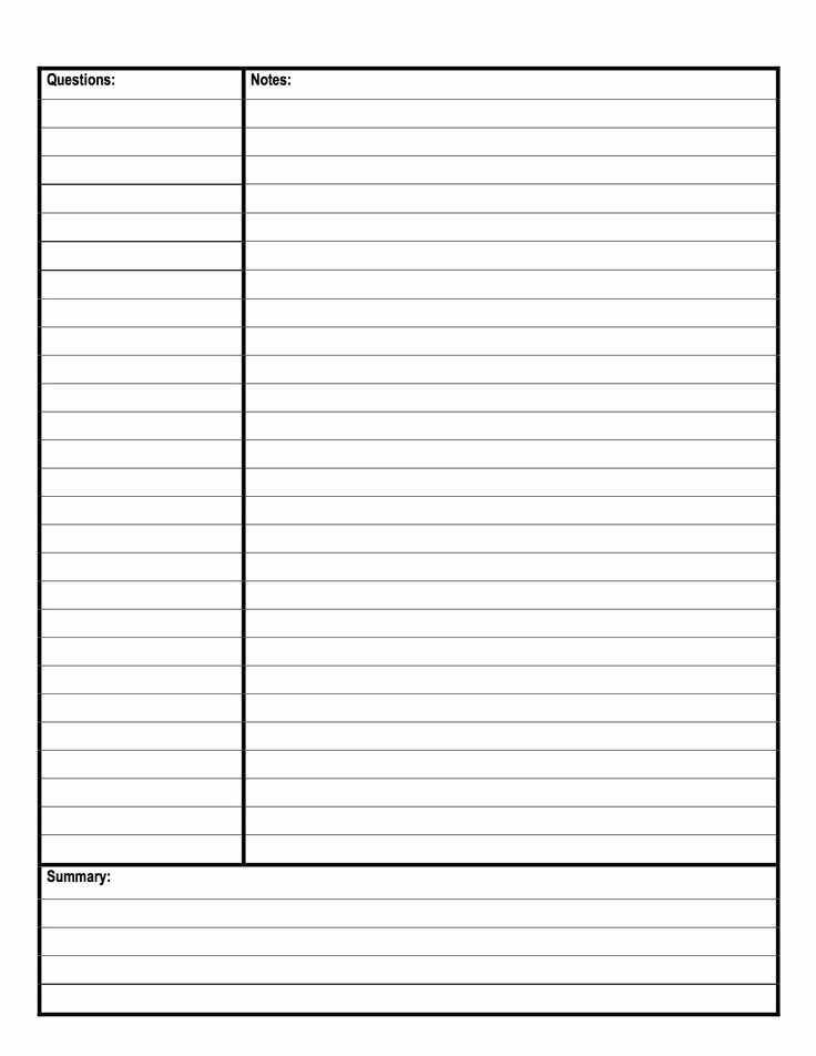 Cornell Note Template Word Lovely Avid Cornell Notes Template