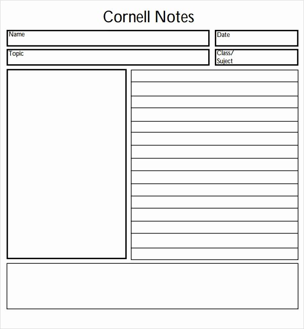 Cornell Note Template Word Unique Free 13 Sample Editable Cornell Note Templates In Pdf