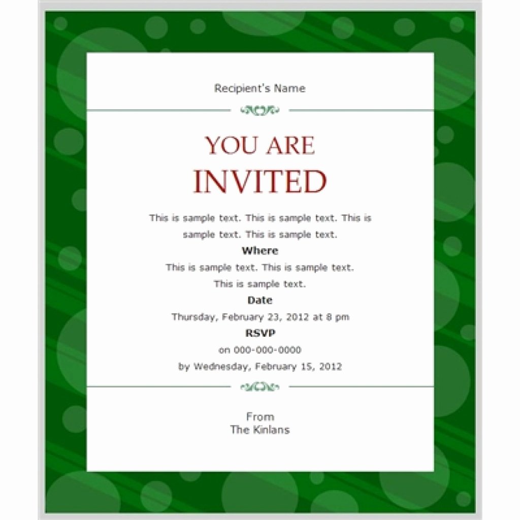 Email Invitation Party Example