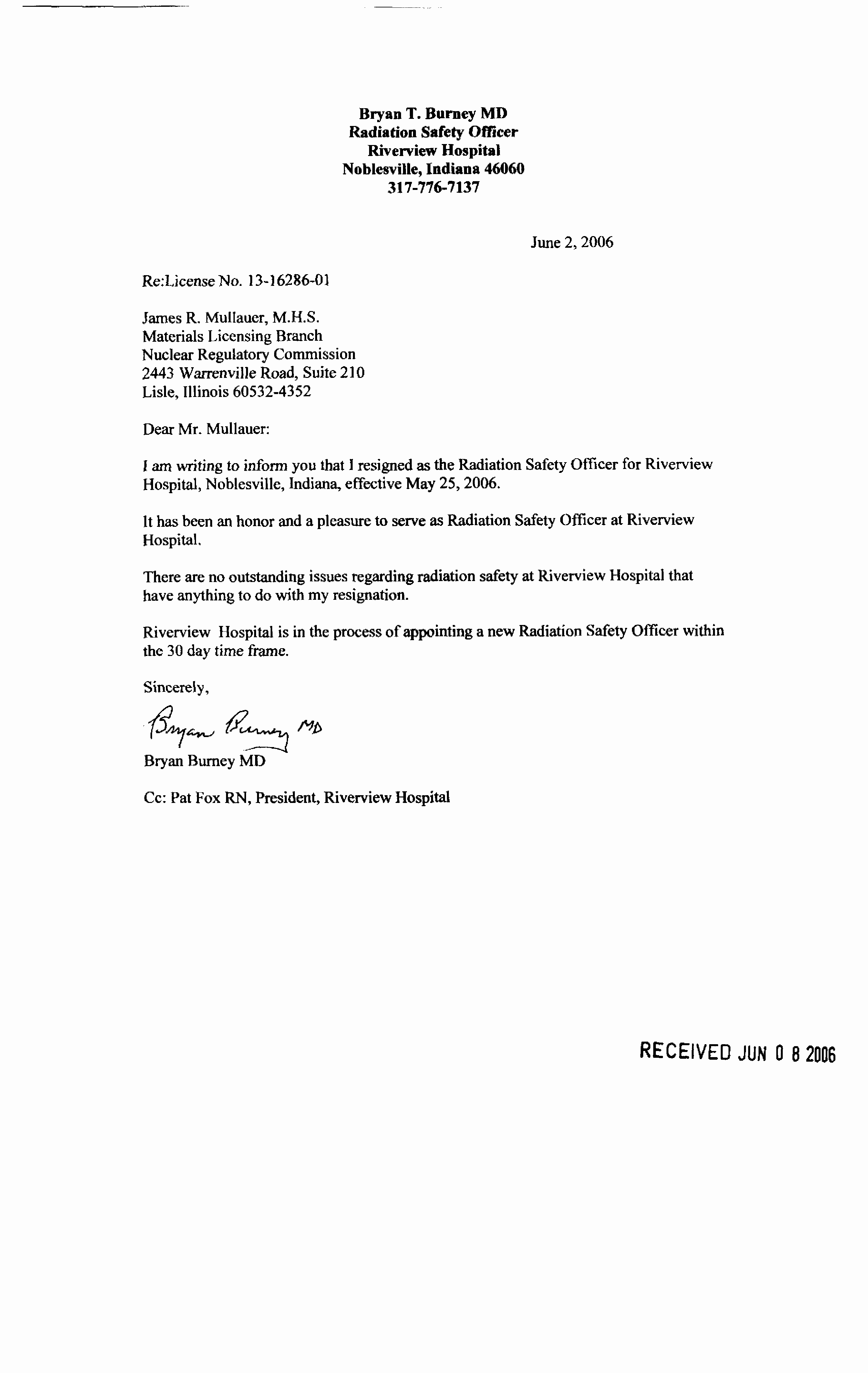 Corporate Officer Resignation Letter New Radiation Safety Ficer Resignation Letter