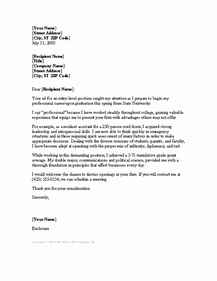 Cover Letter Examples Entry Level Luxury Entry Level Cover Letter Cover Letters Templates