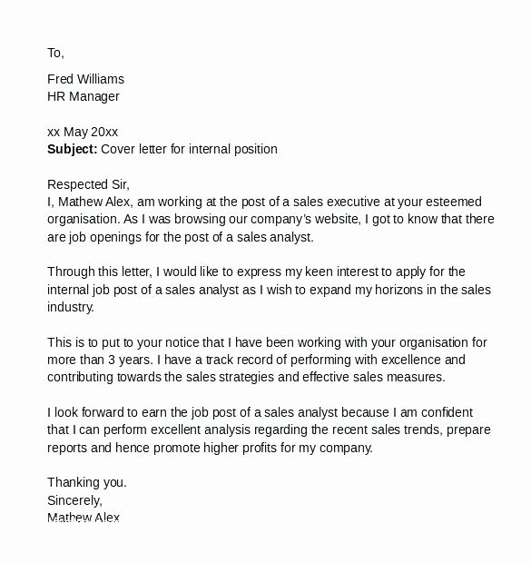 Cover Letter Examples for Promotion Awesome Resume for Internal Promotion Template – Wikirian