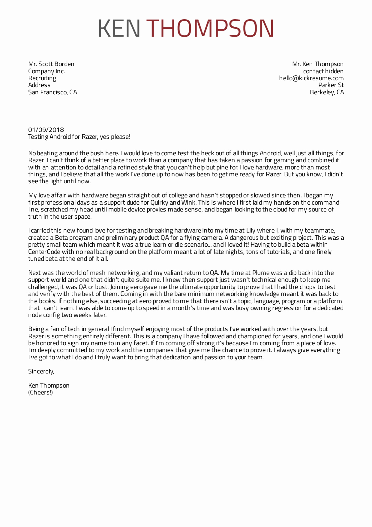 Cover Letter Examples Fresh Cover Letter Examples by Real People Qa Engineer Cover