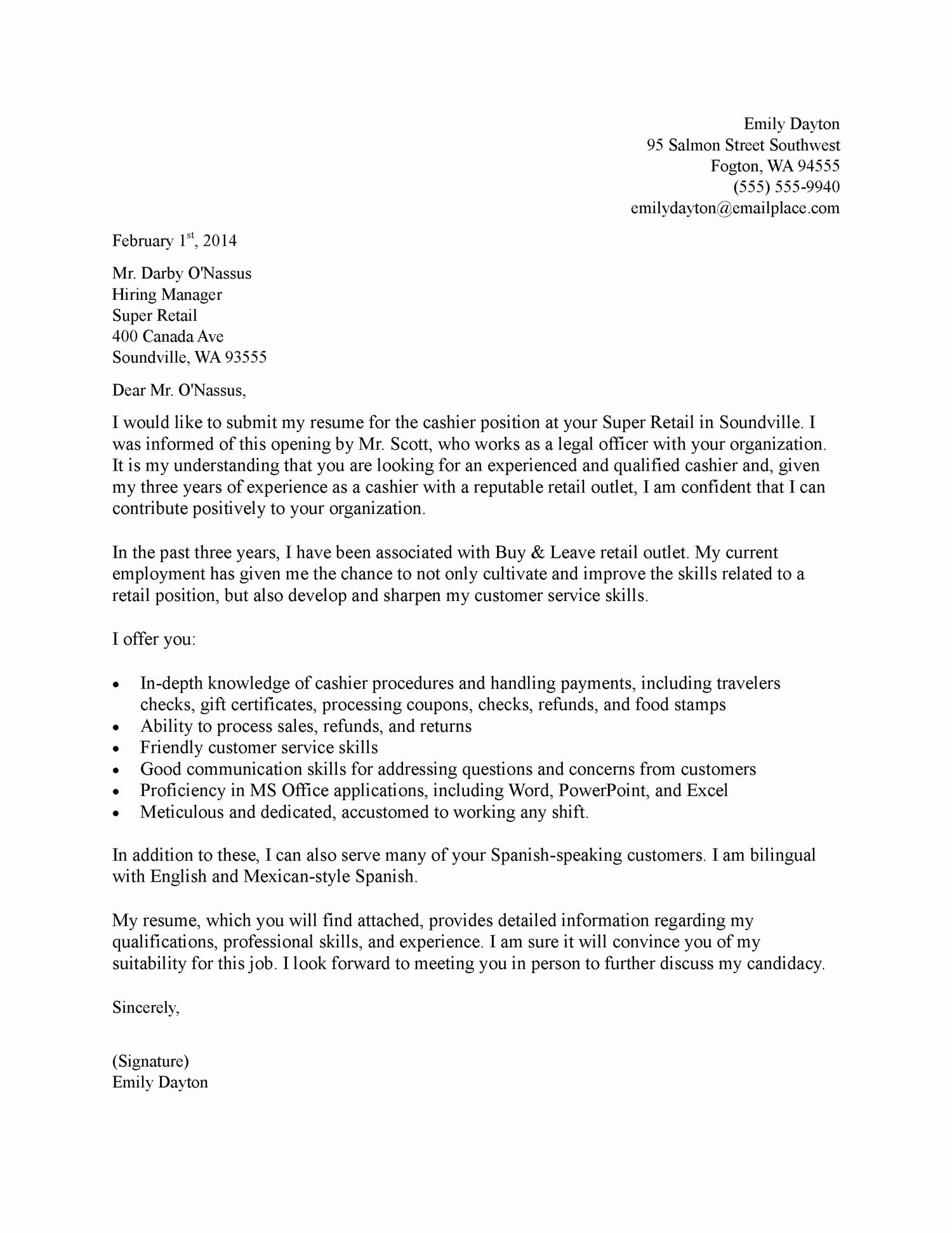 Cover Letter Examples Retail Elegant 8 9 Retail Job Cover Letter Examples