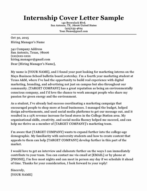 Cover Letter Examples Student Awesome College Student Cover Letter Sample &amp; Tips