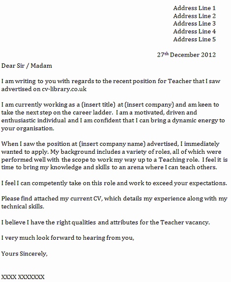 Cover Letter for A Teacher New Cover Letter for A Teacher Icover