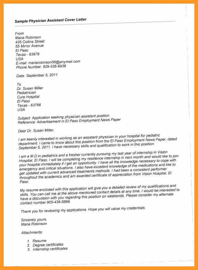 Cover Letter for Doctors Awesome 11 12 Physician assistant Cover Letters