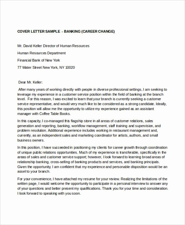Cover Letter for New Career Best Of Career Change Cover Letters 7 Free Word Pdf format